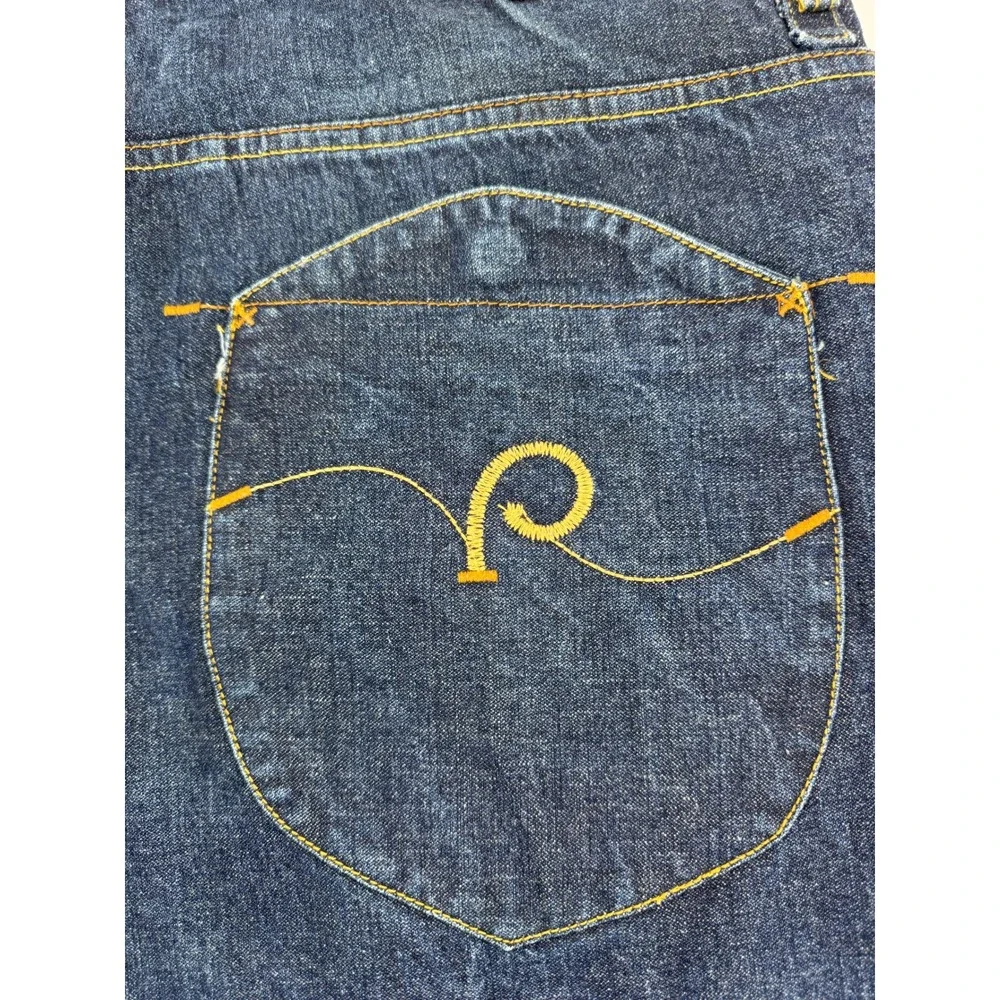 Y2K Rocawear Mens Jeans‎ 42x34 Baggy Wide Leg Straight Fit Embroidered Pockets